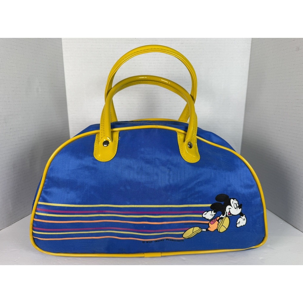 Vintage 70s Walt Disney Productions Running Mickey Mouse Gym Bag duffel Tote